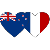 Nouvelle-Zélande France Drapeau Coeur