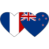 France New Zealand Flag Heart