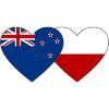 New Zealand Poland Flag Heart
