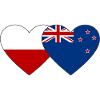 Poland New Zealand Flag Heart