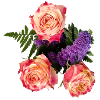 Rose bouquet in lavender glow
