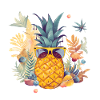 Pineapple Sunglasses Beach Hawaiian Holidays