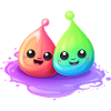 Two cheerful slimes