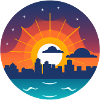 Comic Sunset Skyline
