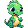 Cute baby dinosaur smiling