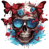 Crâne de zombie papillon