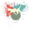 Katze Retro Farbenklecks