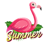 Éventails d’été Flamants roses d’été