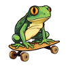 LUSTIGER FROSCH AUF SKATEBOARD