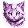 Chaton Violet avec poisson