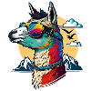 Llama chilled with sunglasses