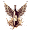 Bouteille de vin ailée n°1
