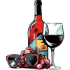 Bottle of wine and glasses