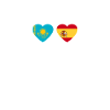 Kazakhstan Spain Heartbeat Flag Kazakhstan