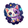 Un chaton mignon dans l’espace