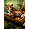 Leopard liegt auf Baum