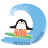 Cute surfer penguin