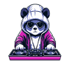 Techno Party Cyberpunk Rave Panda