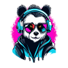 Drum and Bass Festival Cyberpunk Rave Panda