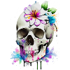 Skull with lilies