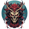 Japansk dæmon Samurai. Oni Yokai Samurai