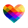 Geometric heart in the colors of the lgbt rainbow