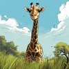Happy Giraffe comic style
