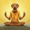 Yoga Dog Comic Style