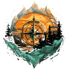 Compass Forest Mountains