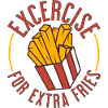 Divertente esercizio da palestra per patatine fritte extra