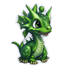 Bébé dragon, mignon, heureux, souriant