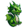 Bébé dragon, mignon, heureux, souriant