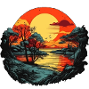 Sunset on Lake No. 2