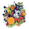Owl in fruit