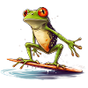 Frog on the surfboard