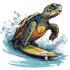 Turtle surfing