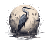 Majestic grey heron