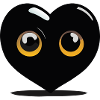 Black cartoon heart