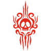 Red skull and tattoo