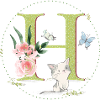 Initial letter A with cat