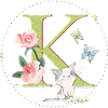 Lettre initiale K avec chat