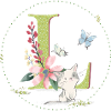 Initial letter L with cat