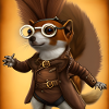Steampunk Squirrel wearing Glasses