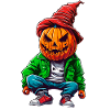 Graffiti Halloween Pumpkin Streetman