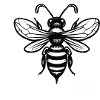 Bee black whitetattoo