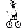 Goat on bicycle