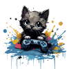 Niedliches Katzen-Gaming-Design