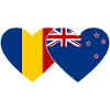 Roumanie Nouvelle-Zélande Flag Heart