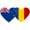 Nouvelle-Zélande Roumanie Flag Heart