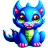Cheeky little blue fantasy dragon